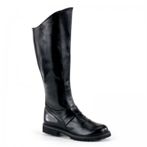 Pleaser Gotham-100 Vegan Leather Uomo Stivali Ginocchio Nere | ITALIA ITMHBODQ