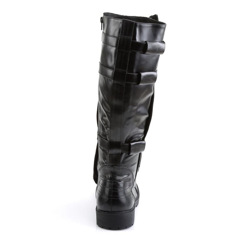 Pleaser Walker-130 Vegan Leather Uomo Stivali Ginocchio Nere | ITALIA ITGBKUAO